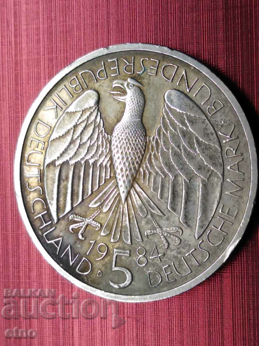 ΓΕΡΜΑΝΙΑ 5 MARK 1984, κέρμα, κέρματα με τιμή 15.00 BGN | € 7.67 ΓΕΡΜΑΝΙΑ 5 MARK 1984, κέρμα, κέρματα με τιμή 15.00 BGN | € 7.67