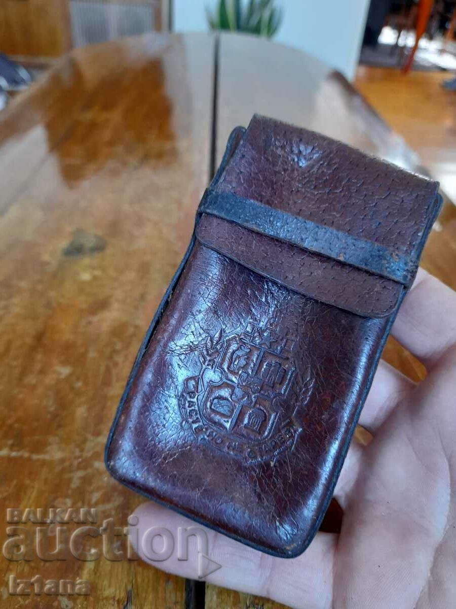 Old leather snuffbox for cigarettes, case with price 15.00 BGN | € 7.67