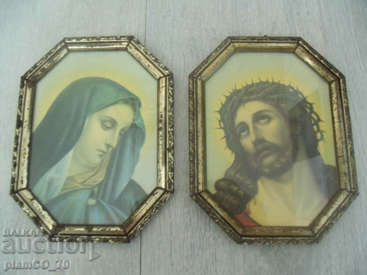 No.*6374 two old panels / pictures with frames with price 20.00 BGN | € 10.23 No.*6374 two old panels / pictures with frames with price 20.00 BGN | € 10.23