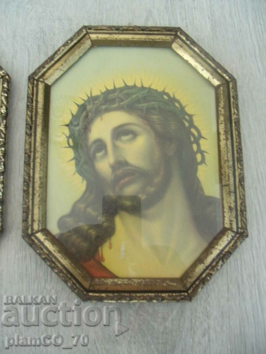 Delivery of No.*6374 two old panels / pictures with frames Delivery of No.*6374 two old panels / pictures with frames