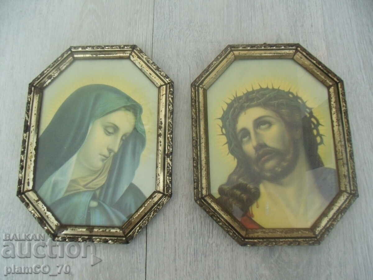 No.*6374 two old panels / pictures with frames - 6 No.*6374 two old panels / pictures with frames - 6