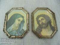 No.*6374 two old panels / pictures with frames