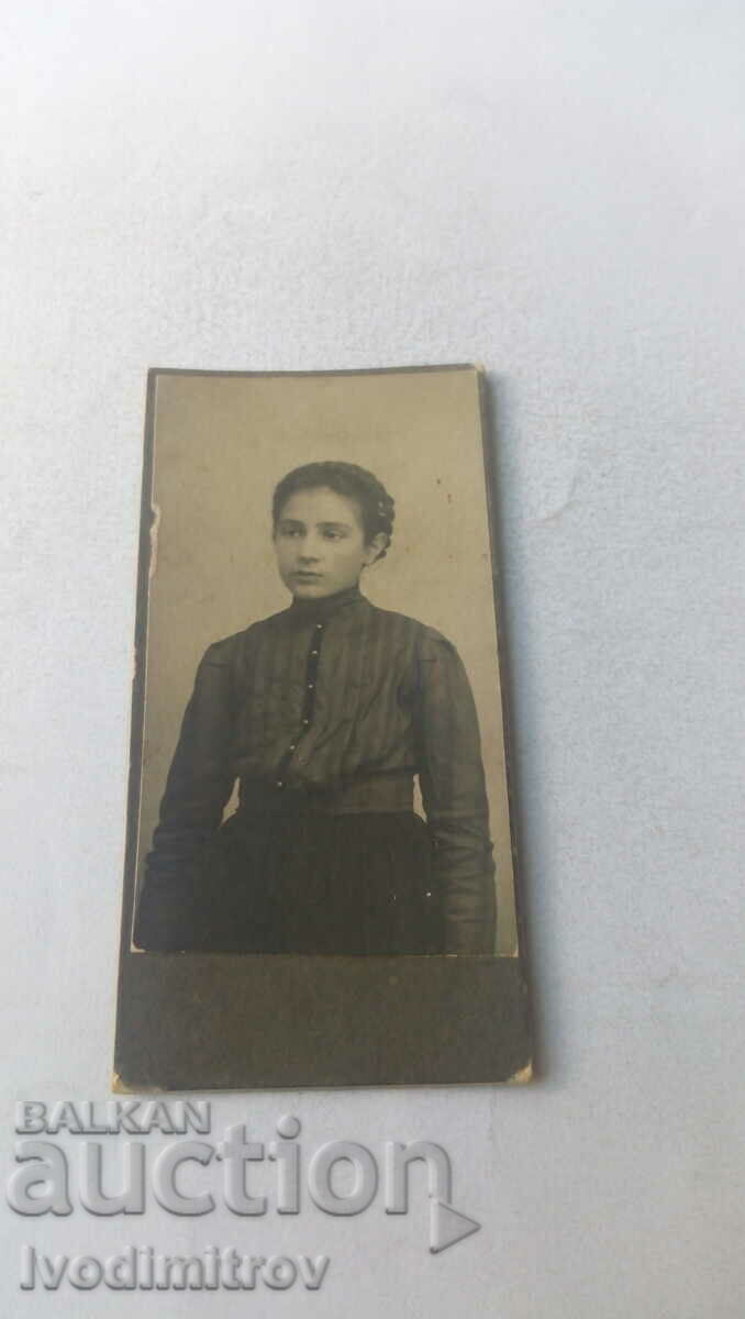 Снимка Младо момиче Плевенъ 1911 Картон