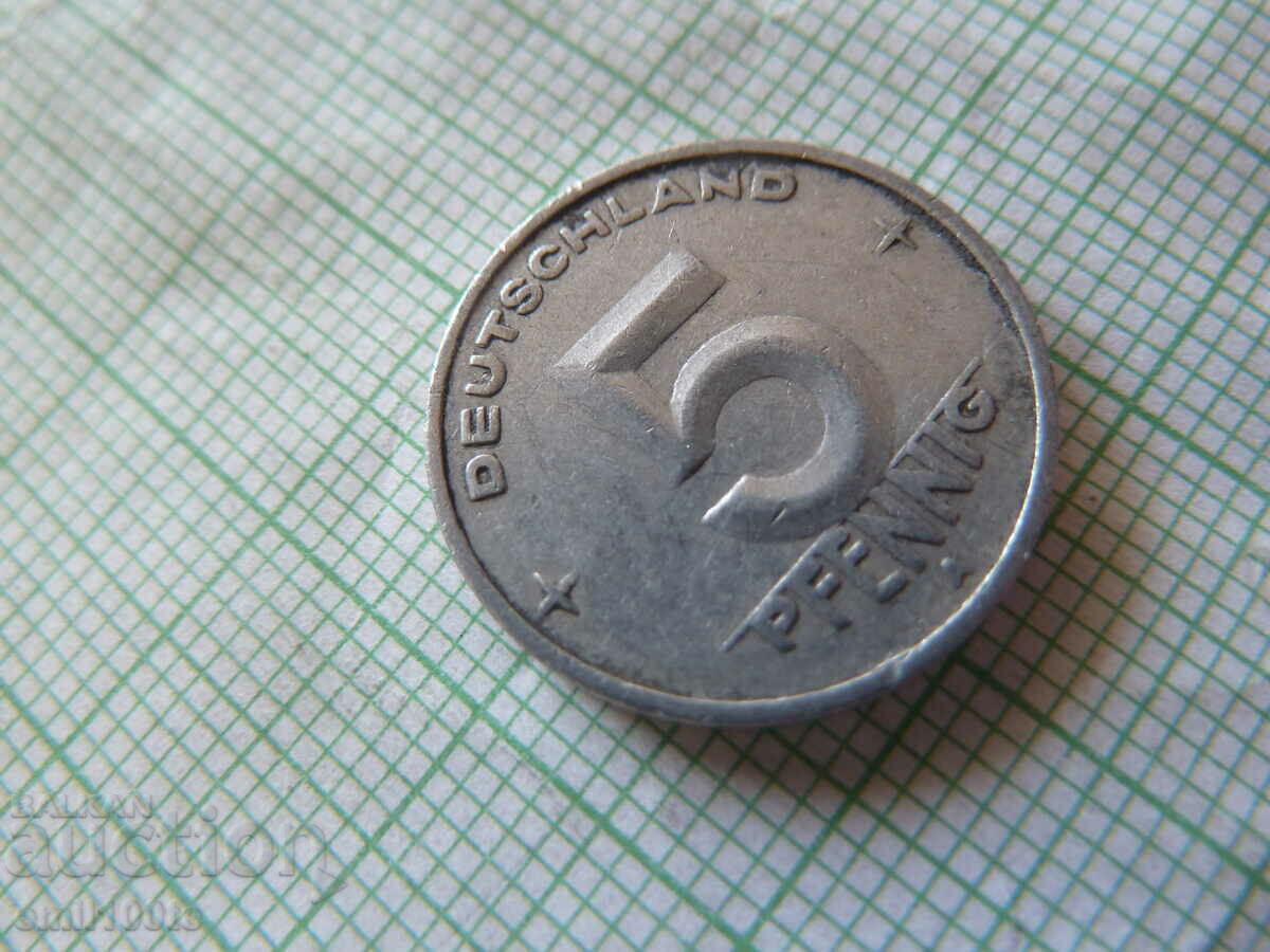 5 PF 1950 A GDR with price 1.00 BGN | € 0.51