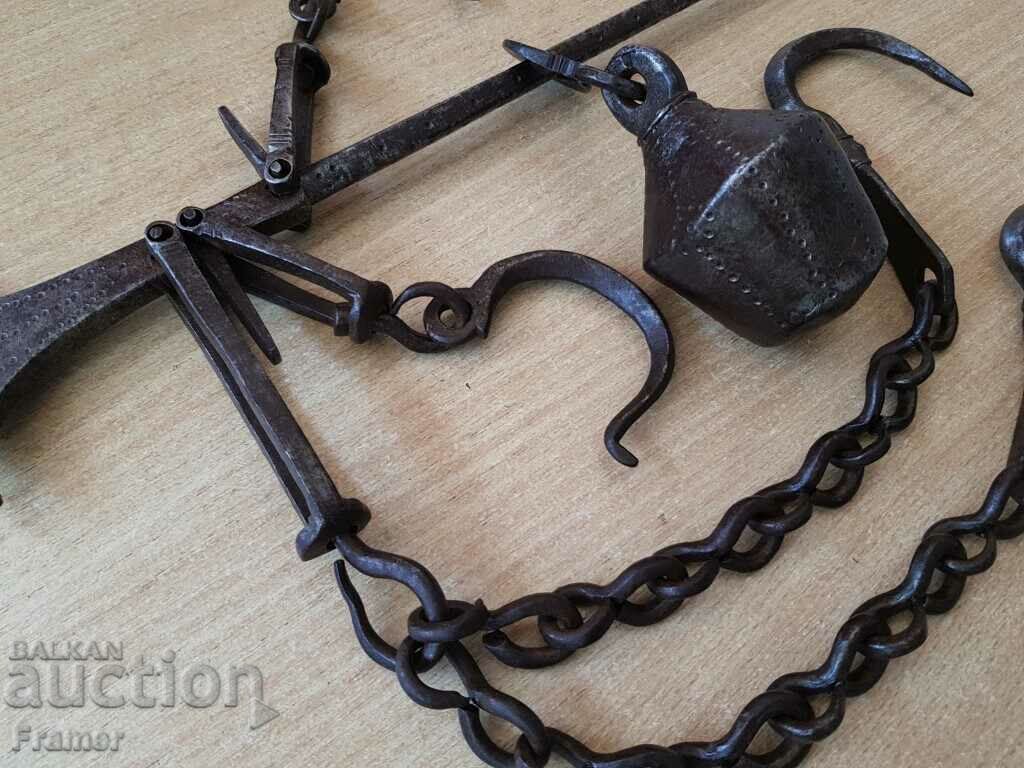 Auction Vozrozhen forged scale weighing scale perfect XIX CENTURY Auction Vozrozhen forged scale weighing scale perfect XIX CENTURY