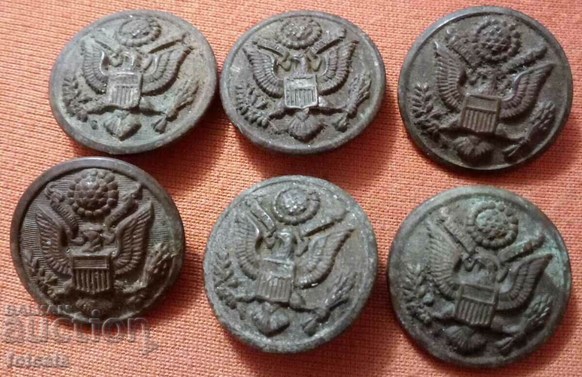 6 американски военни копчета втора световна
