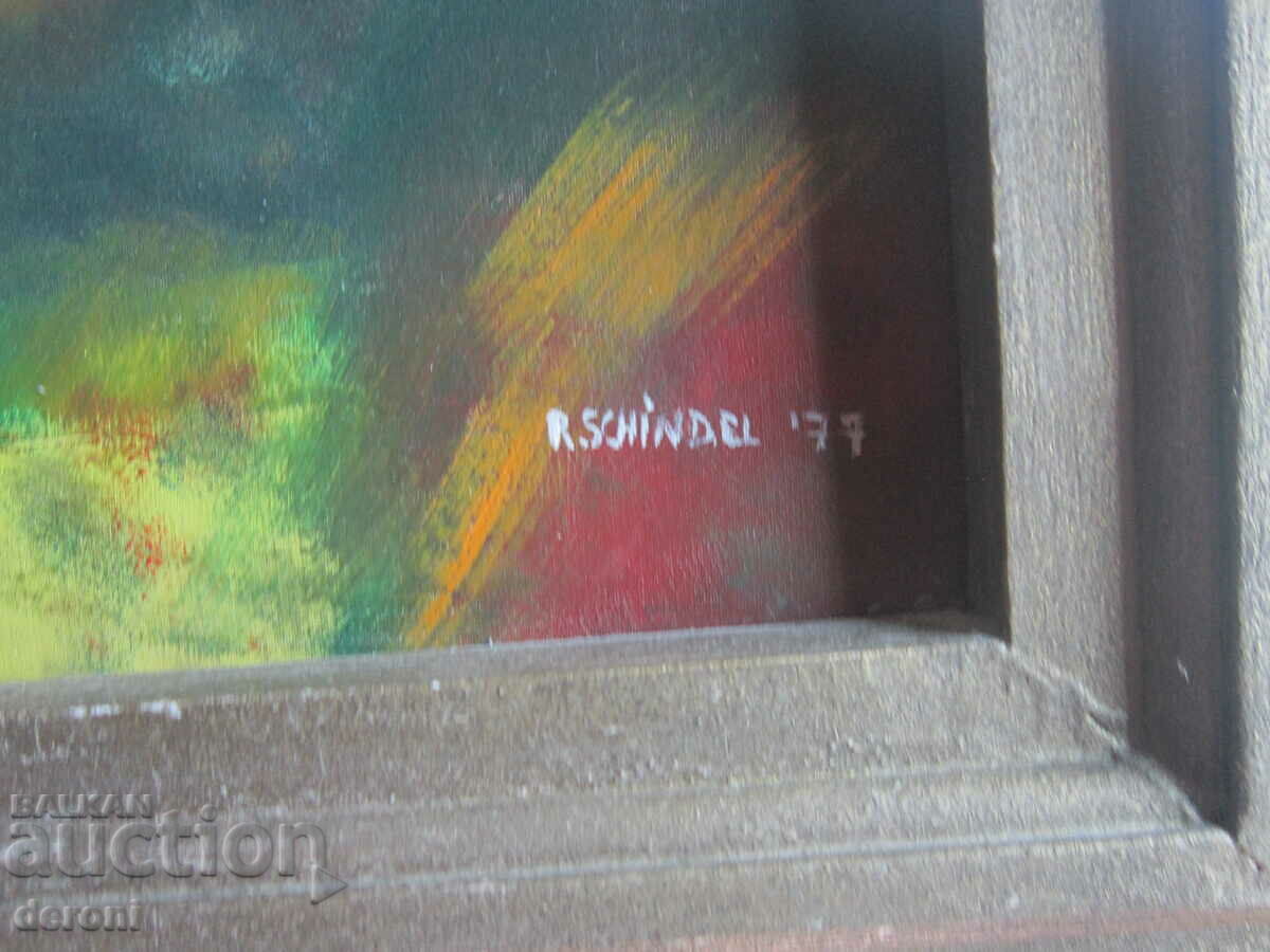 Great Painting oil on canvas R Schindel 77 with price 450.00 BGN | € 230.08 Great Painting oil on canvas R Schindel 77 with price 450.00 BGN | € 230.08