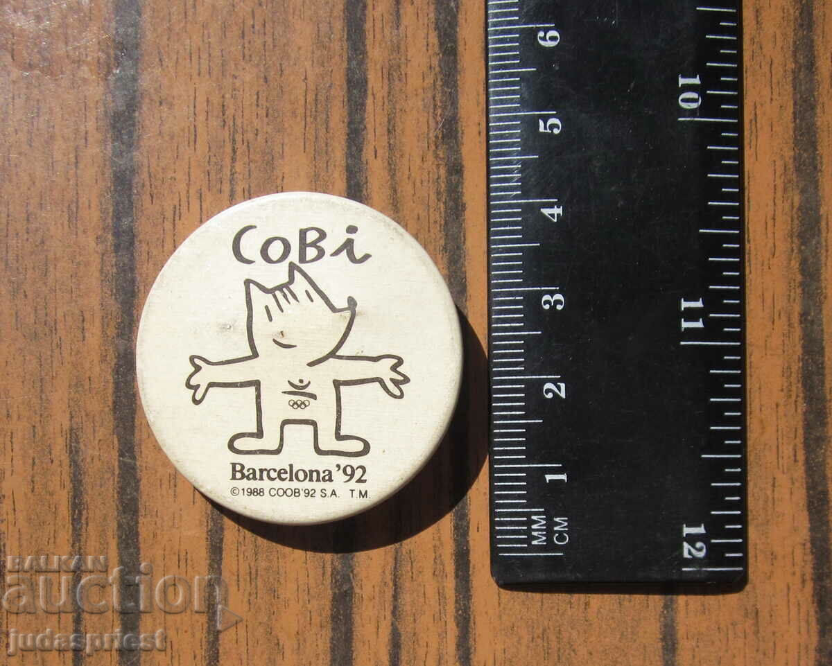 Delivery of Olympic badge sign Olympiad Barcelona 1992 Delivery of Olympic badge sign Olympiad Barcelona 1992