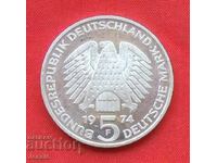 5 Timbre 1974 F Germania Argint CALITATE - PROBA