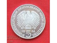 5 Stamps 1974 F Germany Silver QUALITY - PROOF