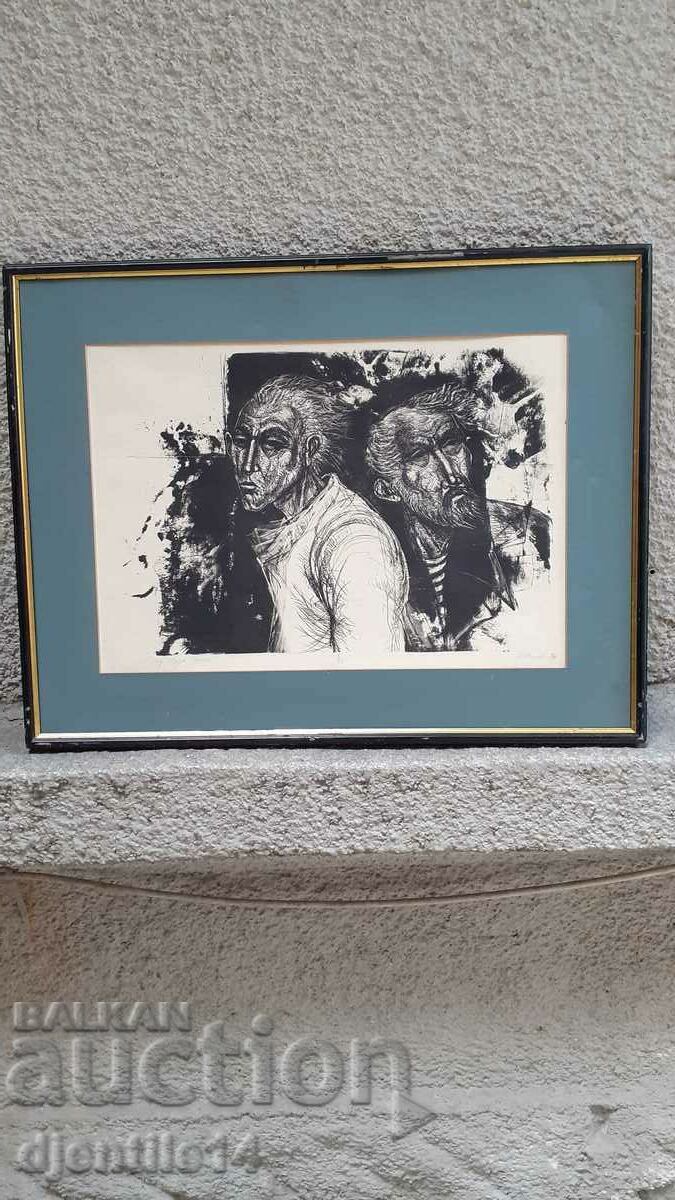 painting, lithograph - signed