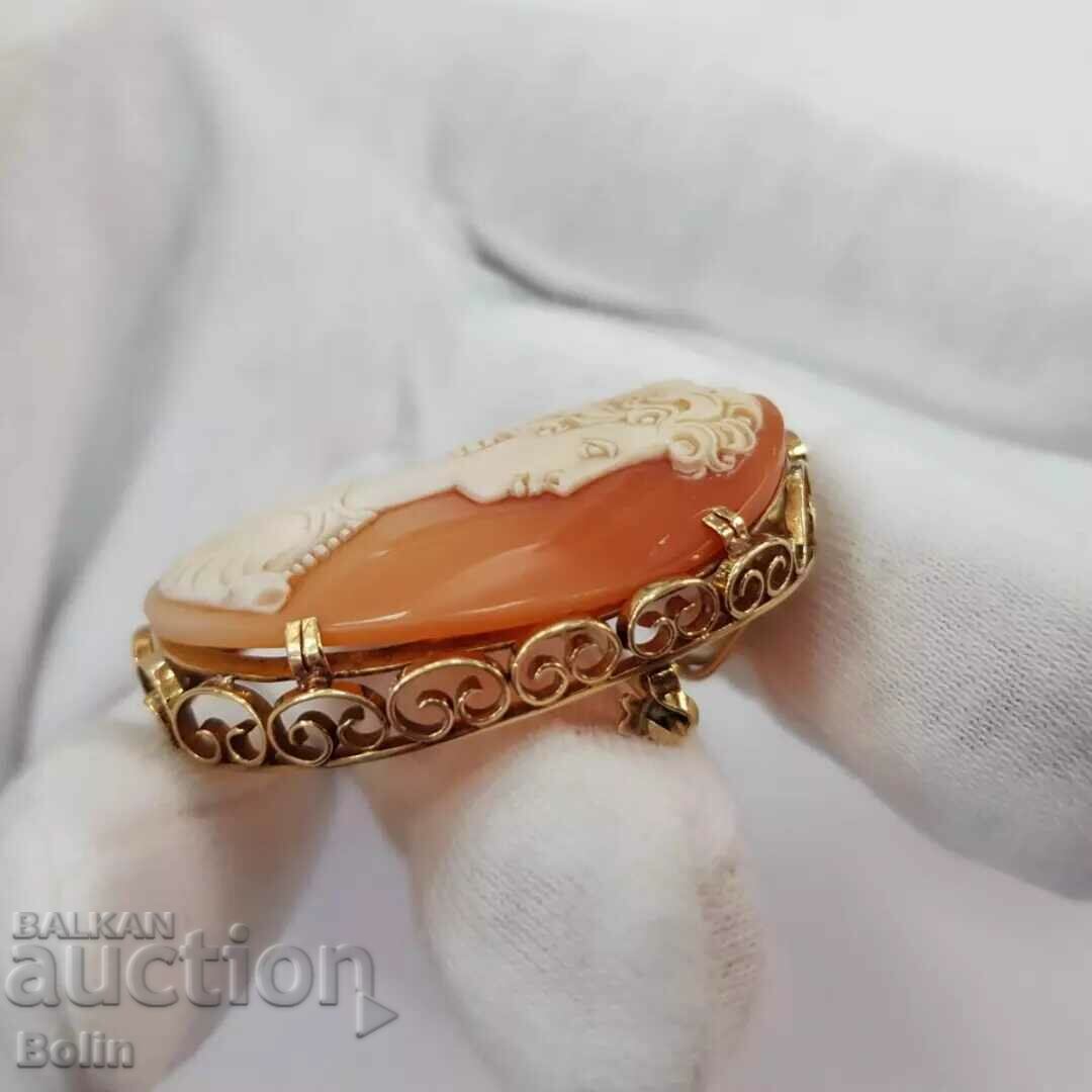 Auction  A rare class gold medallion brooch with Cameo 19th century