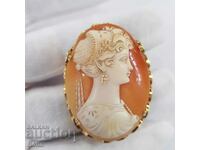A rare class gold medallion brooch with Cameo 19th century