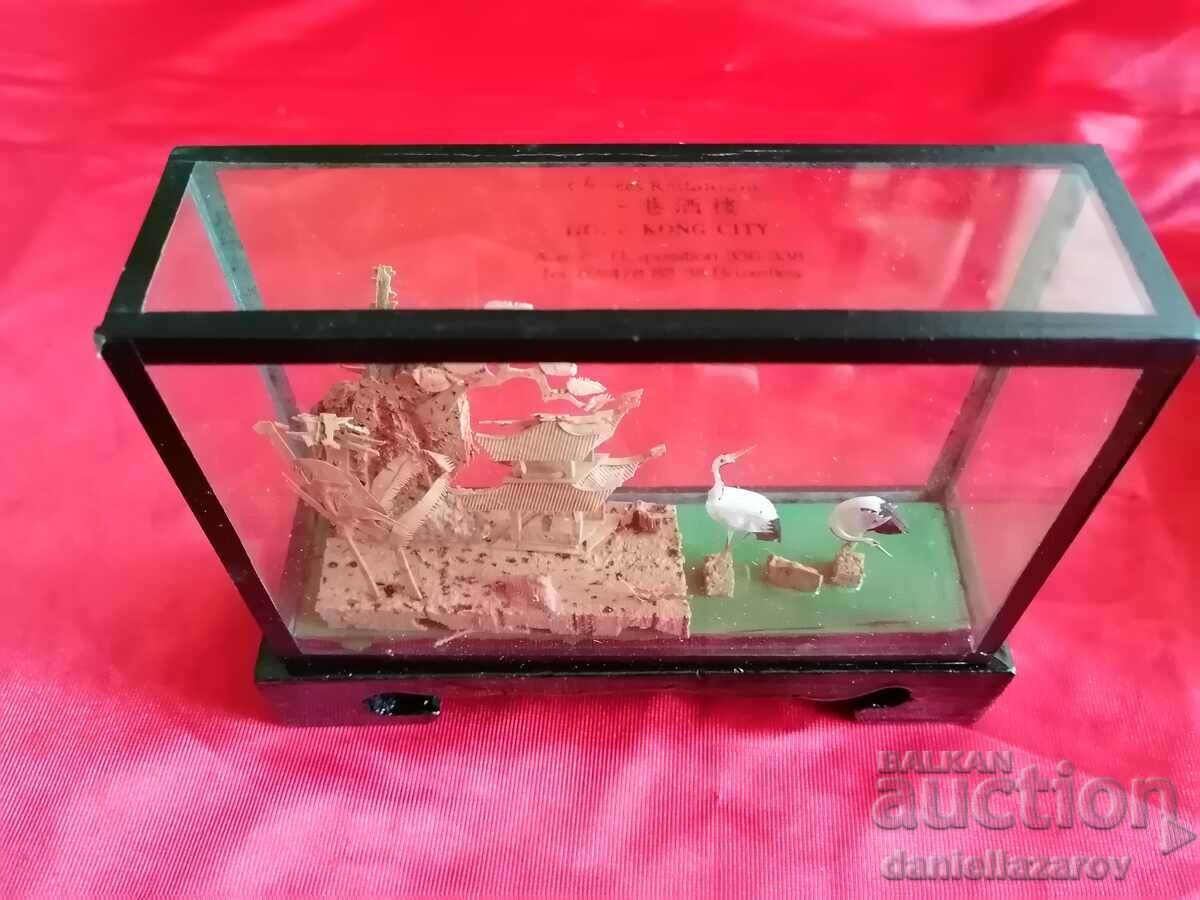 Delivery of Old Chinese DIORAMA, Pagoda Hand Made Delivery of Old Chinese DIORAMA, Pagoda Hand Made