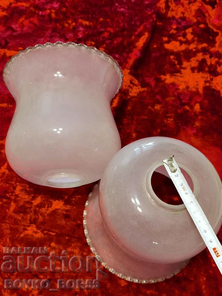 Two Antique Glasses for Lamp Chandelier Lampion - 5