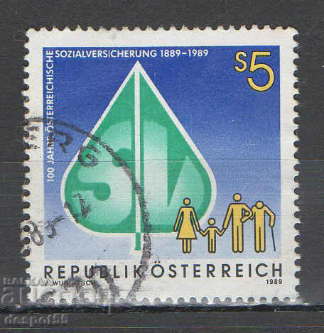 1989. Австрия. 100 год. на социалното осигуряване в Австрия.