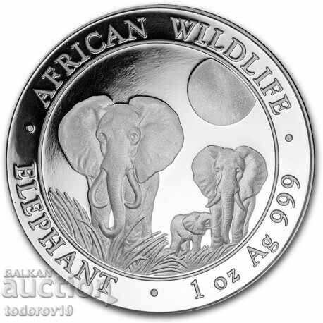 Silver 1 oz Somali Elephant 2014