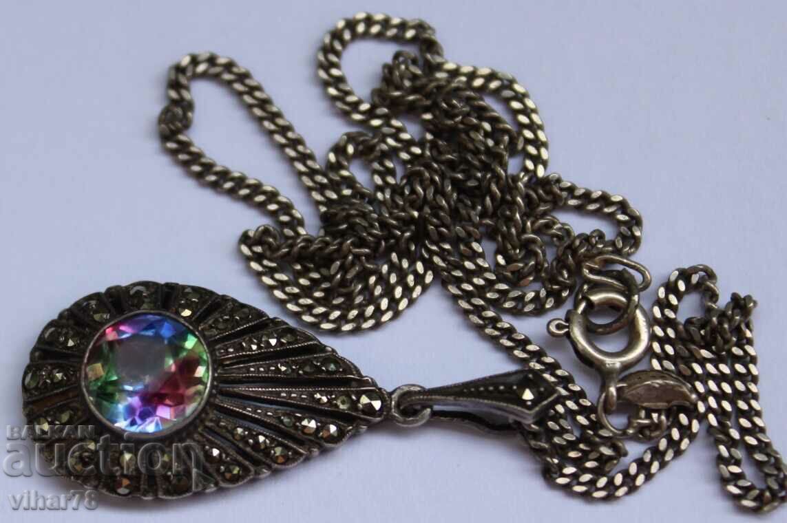 СРЕБЪРНА ВИСУЛКА-МАРКАЗИТИ ЗАОБИКОЛИЛИ МИСТИК ТОПАЗ,935 ПРОБ с цена 169.99 лв. | € 86.91 СРЕБЪРНА ВИСУЛКА-МАРКАЗИТИ ЗАОБИКОЛИЛИ МИСТИК ТОПАЗ,935 ПРОБ с цена 169.99 лв. | € 86.91