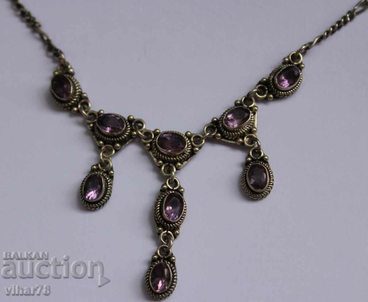 Auction SILVER NECKLACE WITH AMETHYSTS Auction SILVER NECKLACE WITH AMETHYSTS