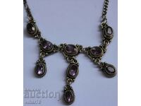 SILVER NECKLACE WITH AMETHYSTS