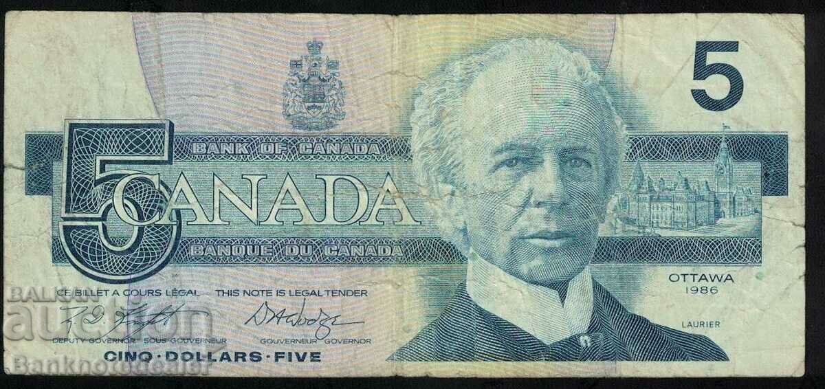 Canada 5 dolari 1986 Pick 95 Ref 1244