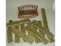 12 pieces of MARKLIN rails + bridge, sheet metal