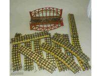 12 pieces of MARKLIN rails + bridge, sheet metal