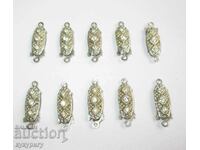 Lot of 10 vintage Art Deco clasps for jewelry necklace