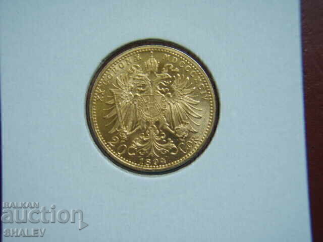 20 Κορώνα 1894 Αυστρία (20 korona Avstriya) / 2 - AU+ (χρυσός) με τιμή € 915.89 | 1791.33 BGN