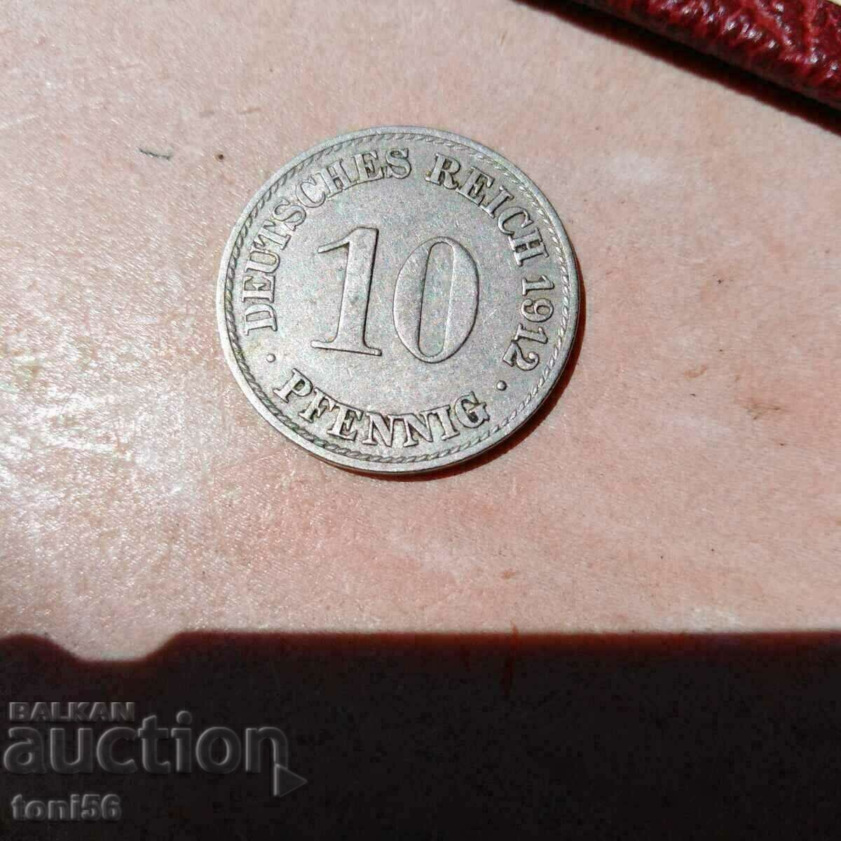 Auction Germany 10 pfennig 1912 A Auction Germany 10 pfennig 1912 A