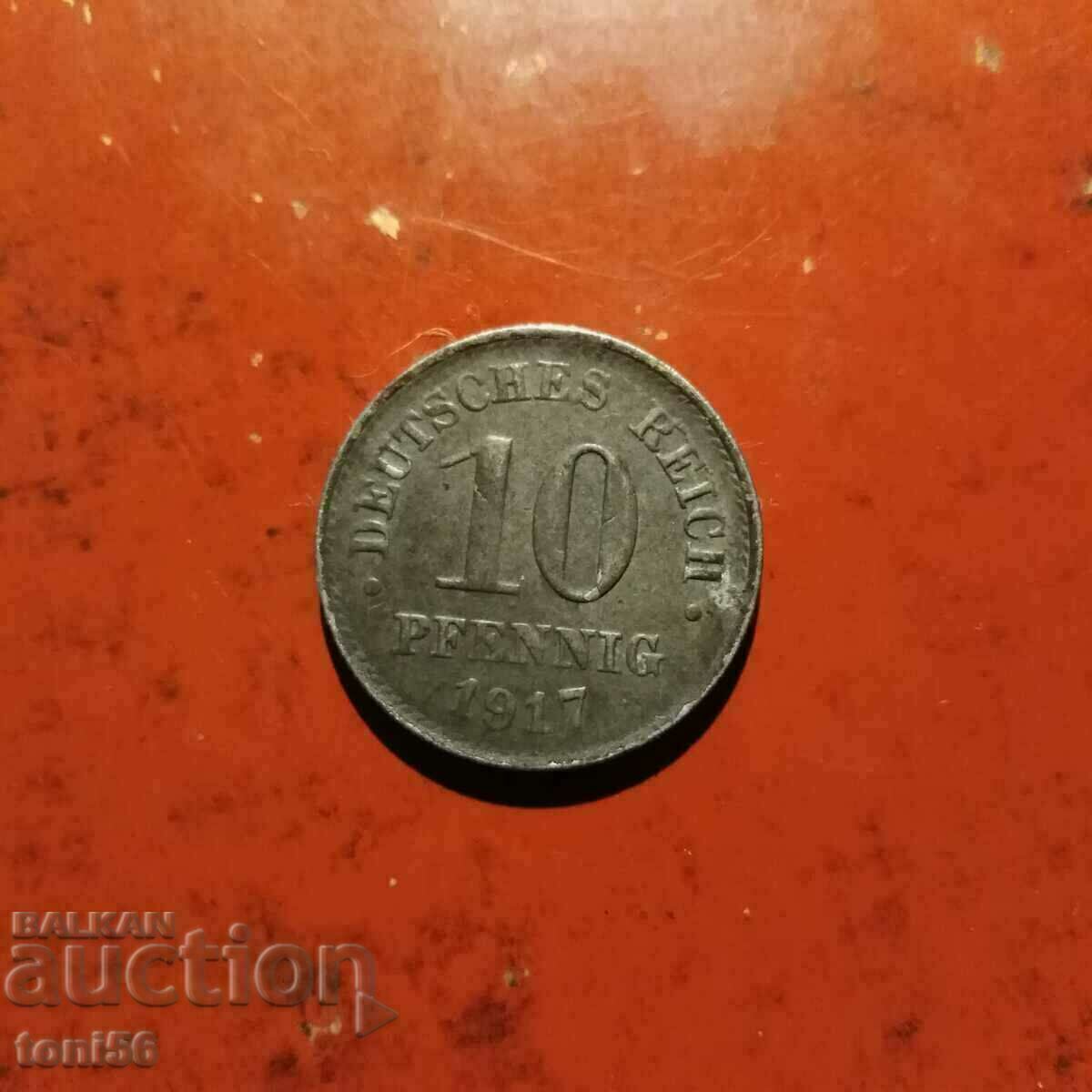 Germany 10 Pfennig 1917 - Zn