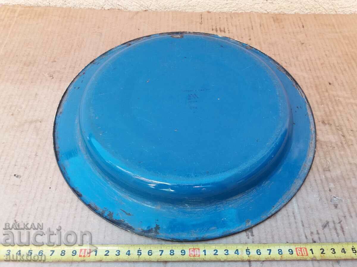 ENAMEL SOC. BOWL, TRAY USSR WITH MARKINGS - 5 ENAMEL SOC. BOWL, TRAY USSR WITH MARKINGS - 5