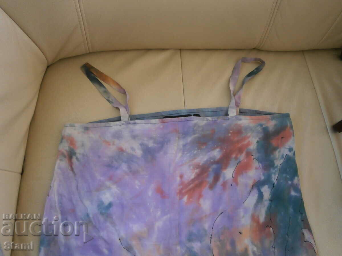 Hand painted strapless blouse on natural silk, S with price 15.00 BGN | € 7.67