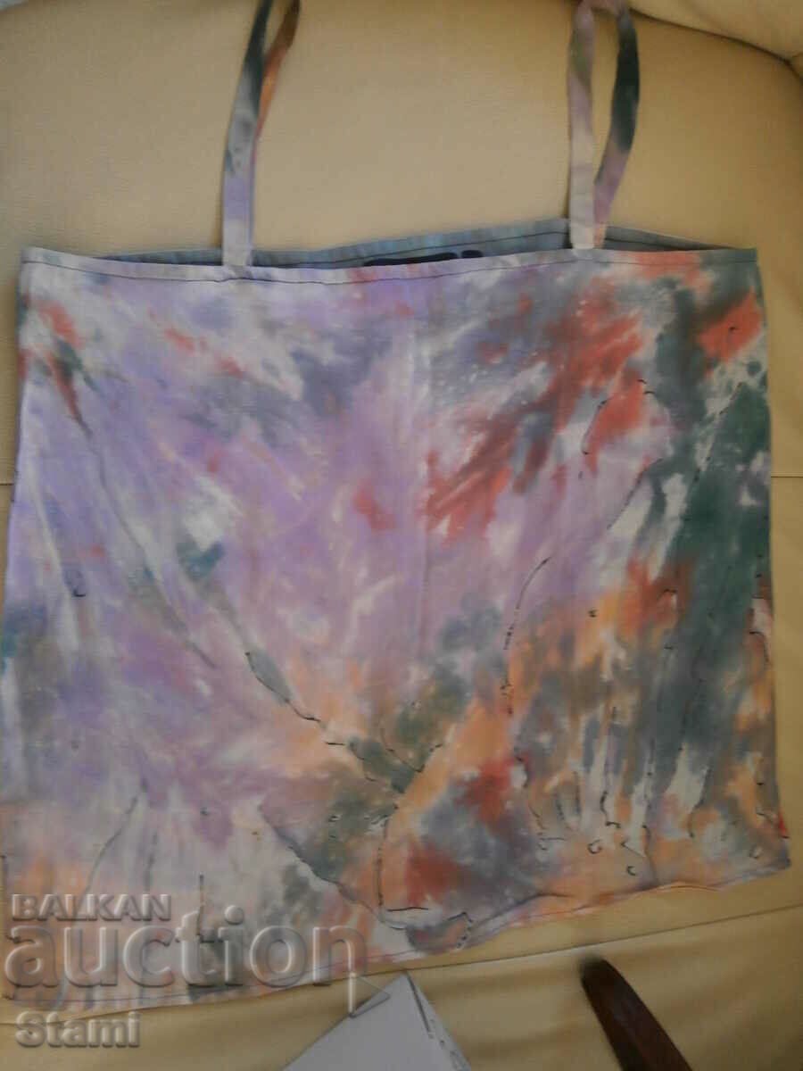 Auction  Hand painted strapless blouse on natural silk, S