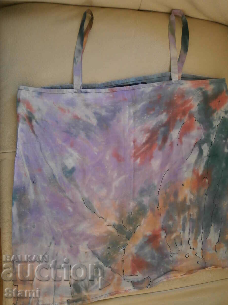 Delivery of Hand painted strapless blouse on natural silk, S