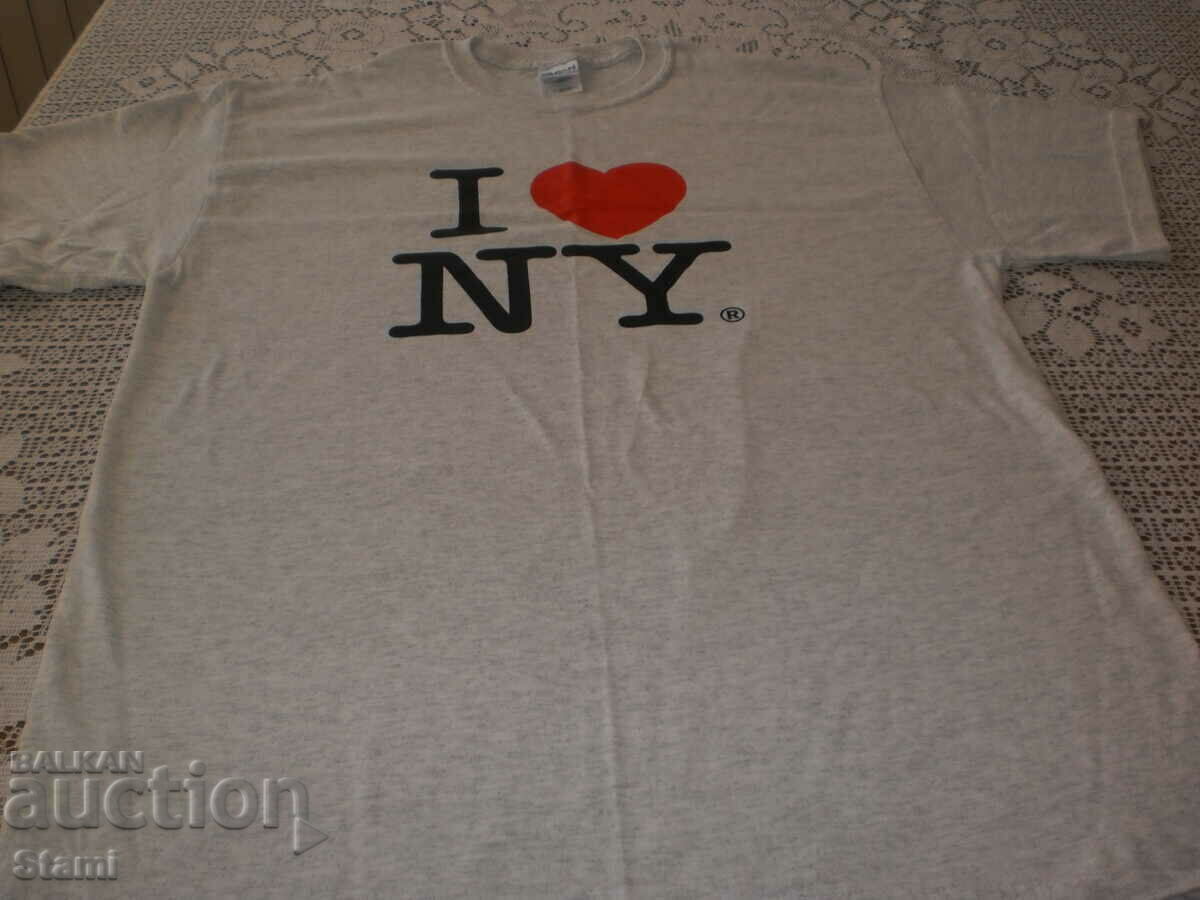 Оригинална  тениска с къс ръкав с шампа I LOVE NY, размер L