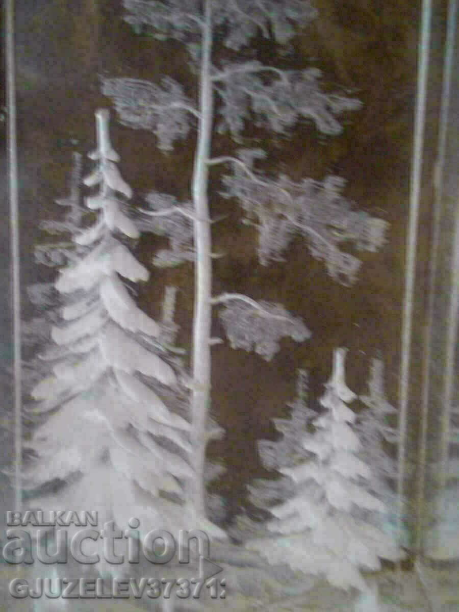 collector's stand holder plaque winter view ussr - 5 collector's stand holder plaque winter view ussr - 5