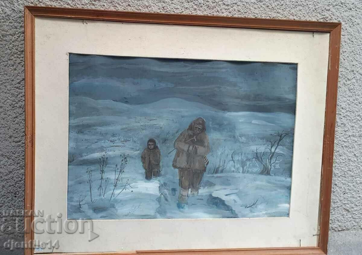 картина ,акварел на картон - 6