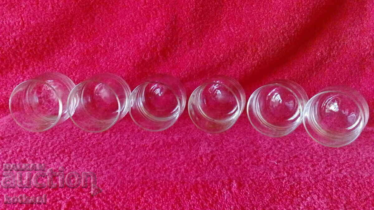 Lot Old 6 pcs. Glass glasses Service for brandy engraved - 5 Lot Old 6 pcs. Glass glasses Service for brandy engraved - 5