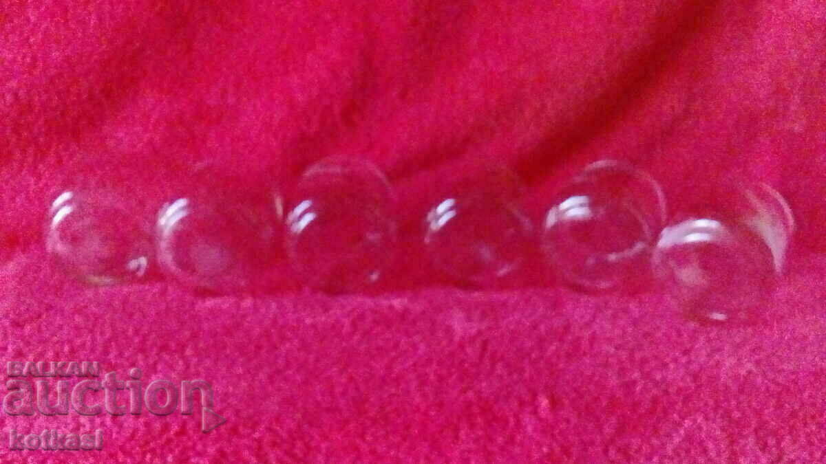 Lot Old 6 pcs. Glass glasses Service for brandy engraved - 6 Lot Old 6 pcs. Glass glasses Service for brandy engraved - 6