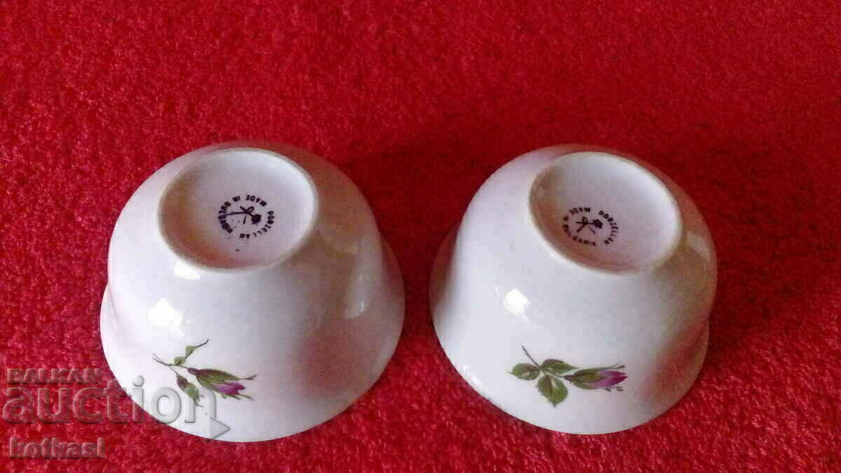 2 pcs old porcelain coffee cups without handles, "fildzhani" Bulgarian - 5 2 pcs old porcelain coffee cups without handles, "fildzhani" Bulgarian - 5