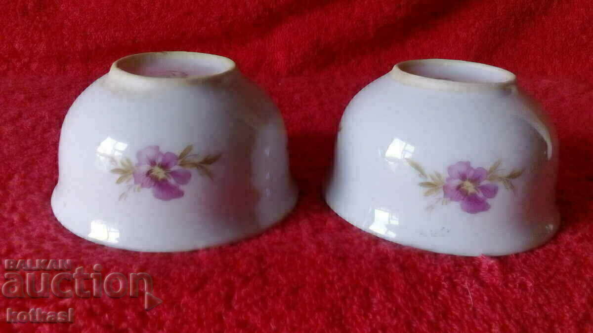 Auction Old porcelain 2 pc coffee cups without handles, "fildzhani" (small cups), mark Bul Auction Old porcelain 2 pc coffee cups without handles, "fildzhani" (small cups), mark Bul