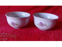 Porțelan vechi 2 buc cești de cafea fără mânere filgiene marcă Bulgaria