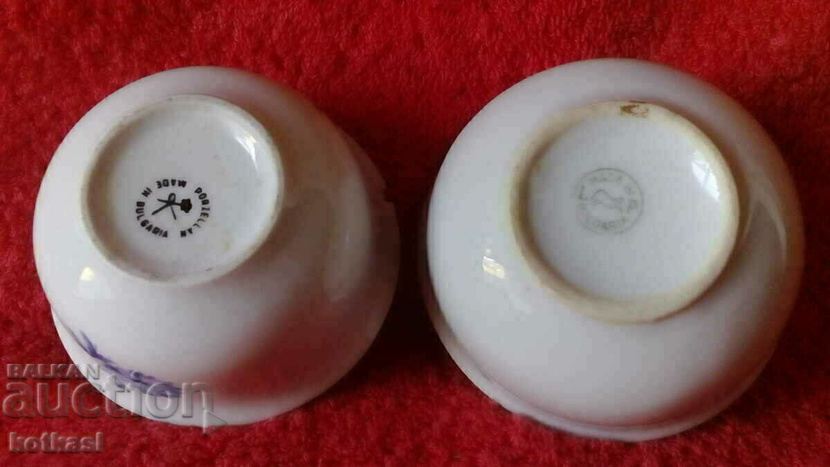 Delivery of Old porcelain 2 pcs coffee cups without handles, "fildzhani" brand Bulg Delivery of Old porcelain 2 pcs coffee cups without handles, "fildzhani" brand Bulg