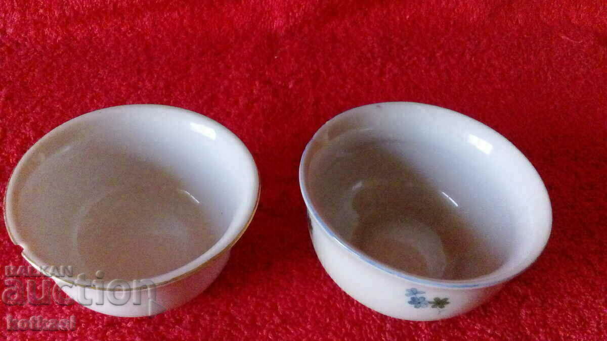 Old porcelain 2 pcs coffee cups without handles, "fildzhani" brand Bulg - 6 Old porcelain 2 pcs coffee cups without handles, "fildzhani" brand Bulg - 6