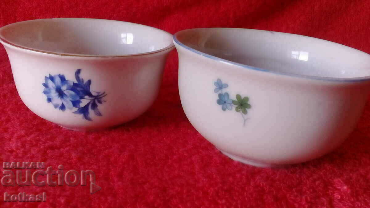 Old porcelain 2 pcs coffee cups without handles, "fildzhani" brand Bulg - 7 Old porcelain 2 pcs coffee cups without handles, "fildzhani" brand Bulg - 7