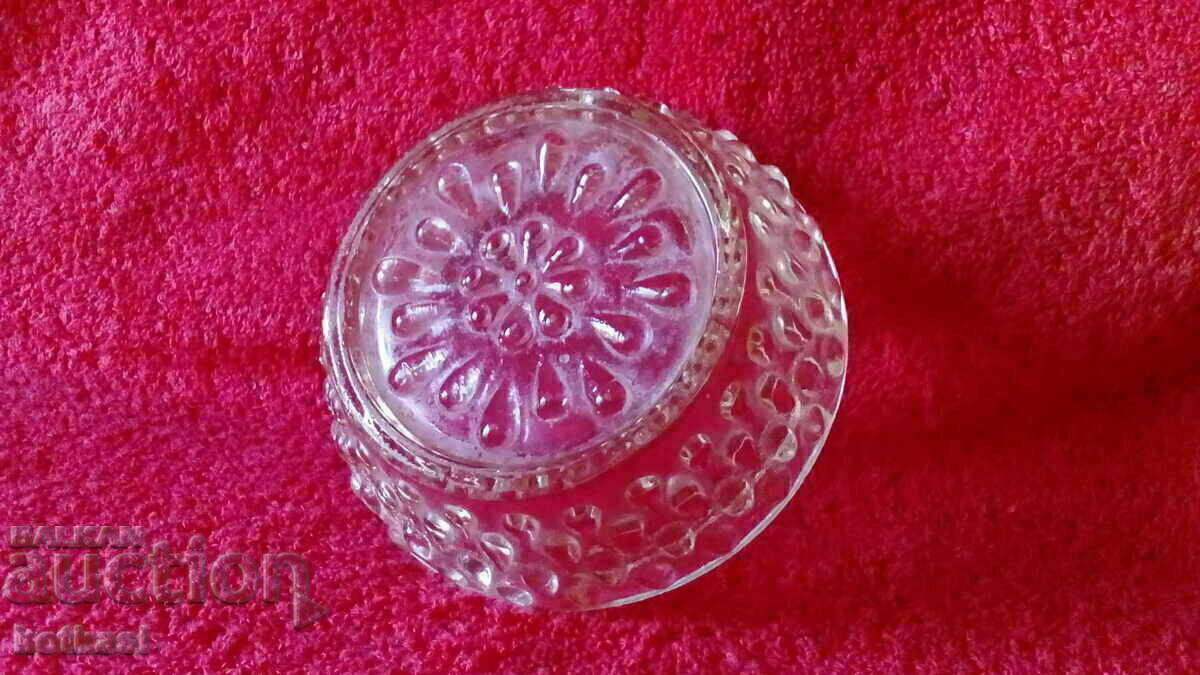 Old massive Bulgarian glass crystal ashtray 325 g. - 5 Old massive Bulgarian glass crystal ashtray 325 g. - 5