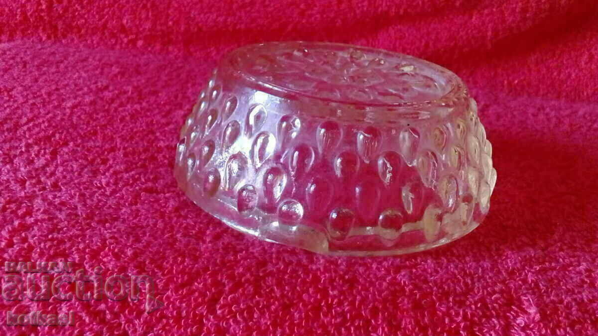 Old massive Bulgarian glass crystal ashtray 325 g. - 6 Old massive Bulgarian glass crystal ashtray 325 g. - 6