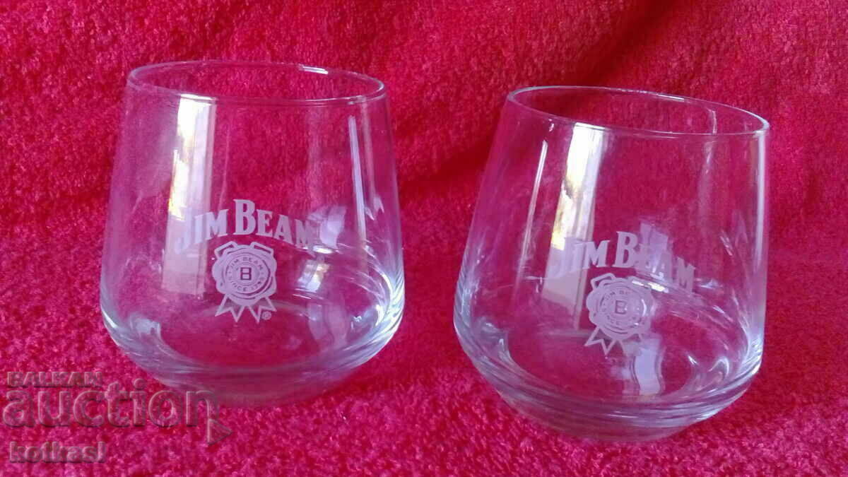 Lot of 2 JIM BEAM whiskey glasses JIM BEAM