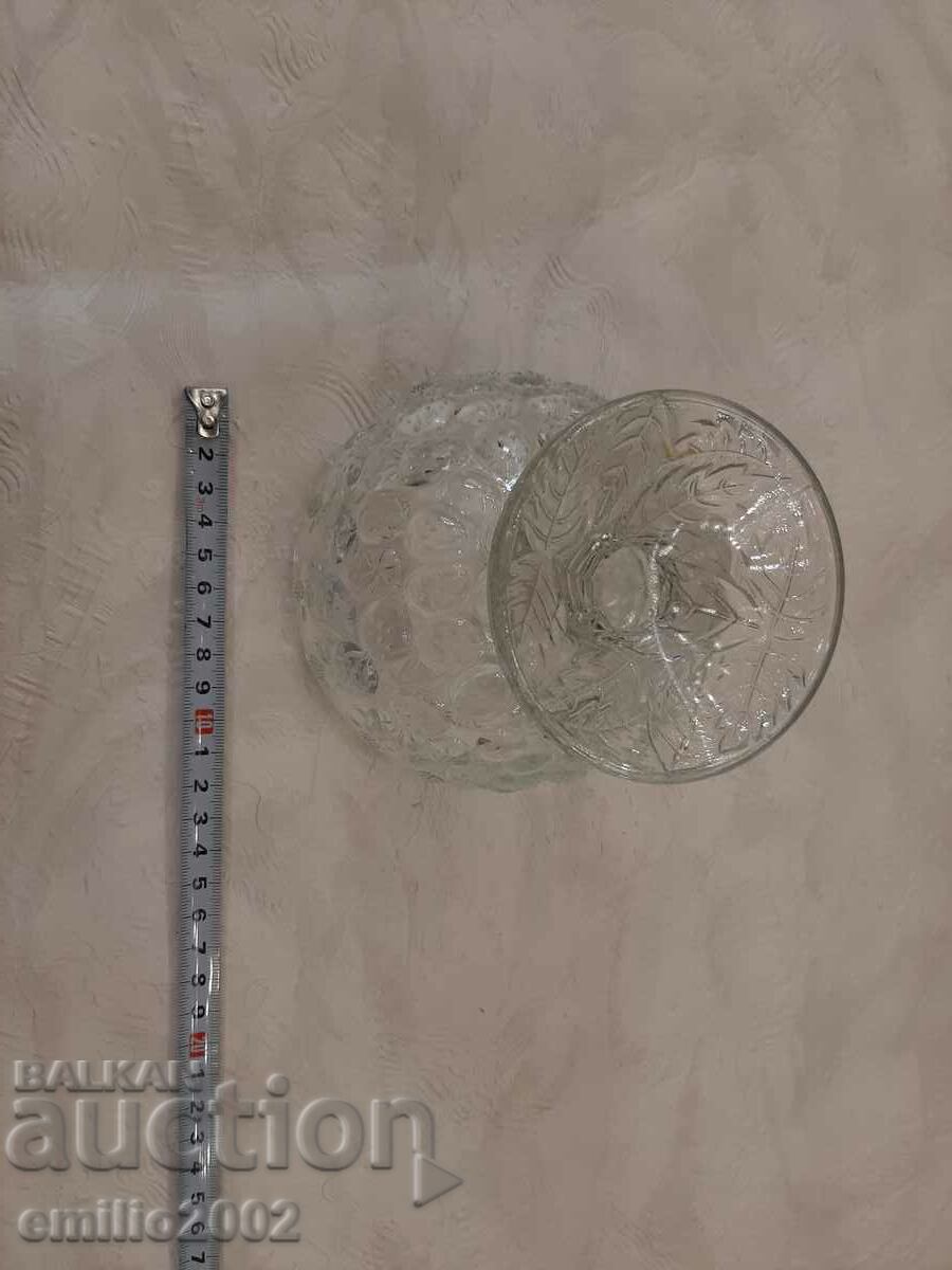 Licitație Cutie de bomboane din sticlă retro social Licitație Cutie de bomboane din sticlă retro social